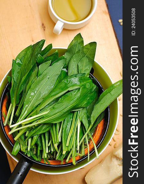 Fresh Washed Ramsons Leaves
