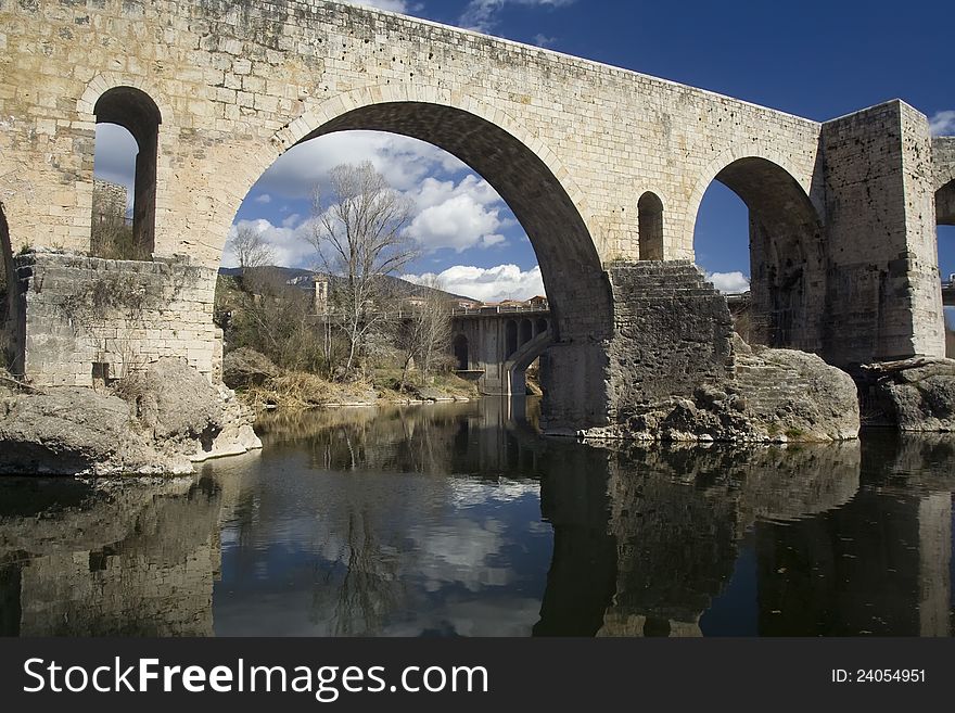 Roman bridge at Besalu, Spain