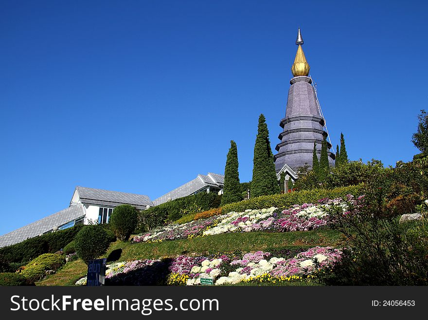 Pagoda And Flower