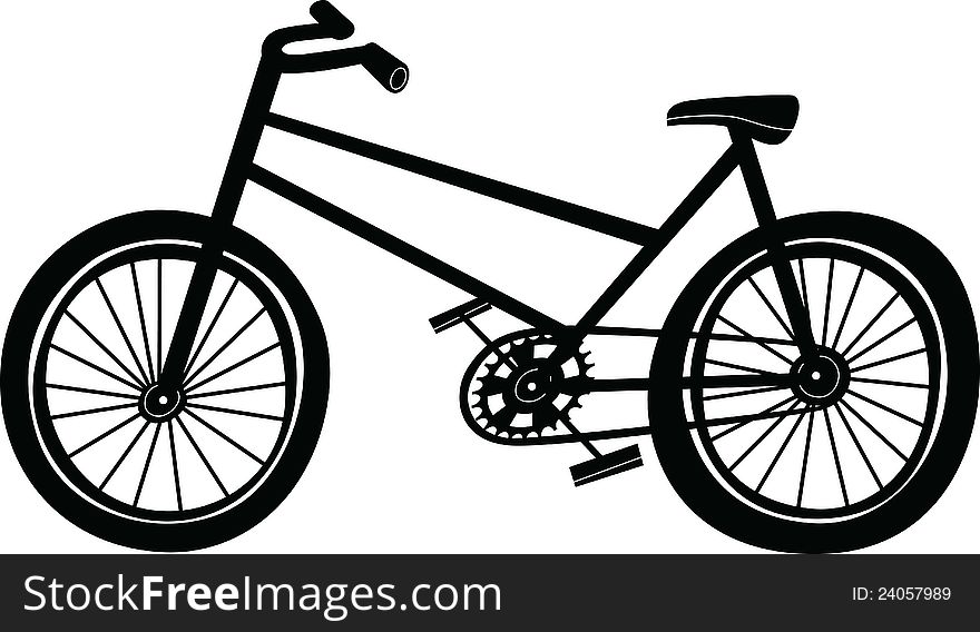 Cartoon silhouette of a bike. Vector. Cartoon silhouette of a bike. Vector.