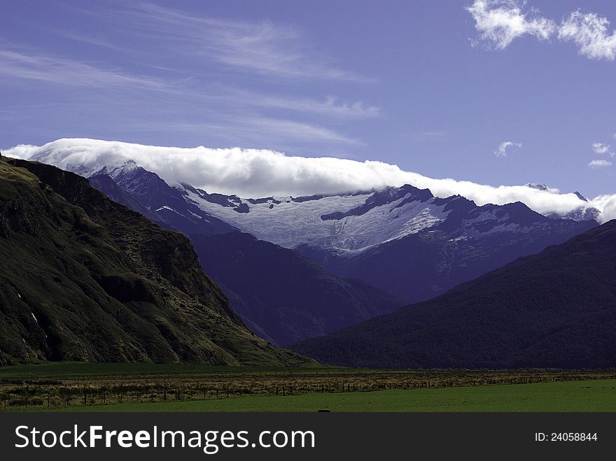 Mountain Scape In New Zealand