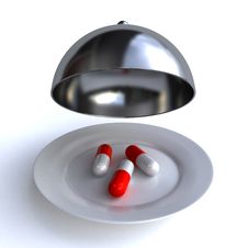 Pills On The Plate Royalty Free Stock Photos Pills On The Plate Royalty Free Stock Photos