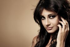 Portrait Of Beautiful Brunette Royalty Free Stock Images Portrait Of Beautiful Brunette Royalty Free Stock Images