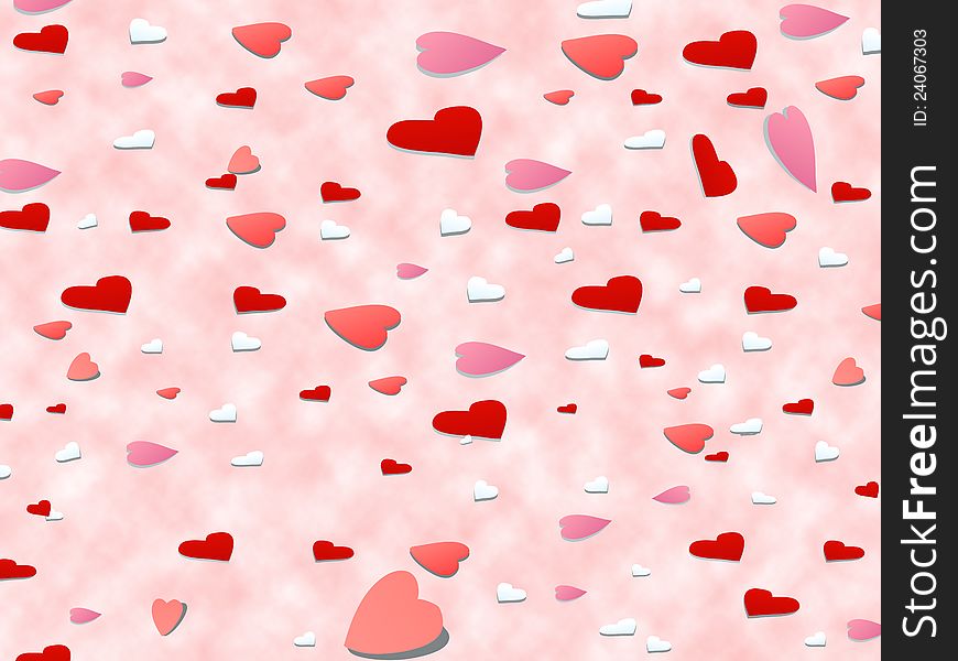 Color background with hearts love. Color background with hearts love