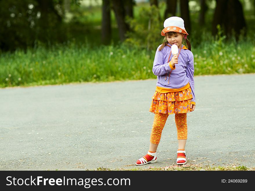 Girl With Ice Cream Stands