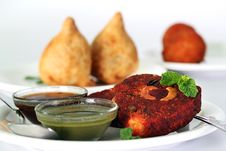Indian Deep Fried Snack Cutlet Made Of Potatoes Stock Photography