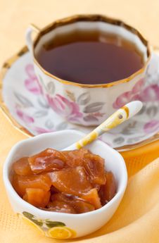 A Cup Of Tea And Jam Royalty Free Stock Photography