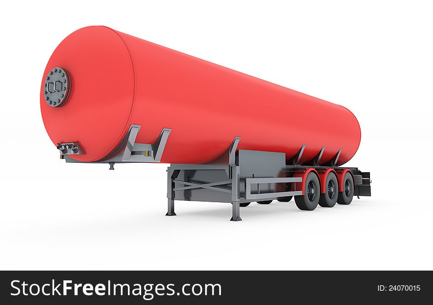 Fuel Tanker on white with clipping path