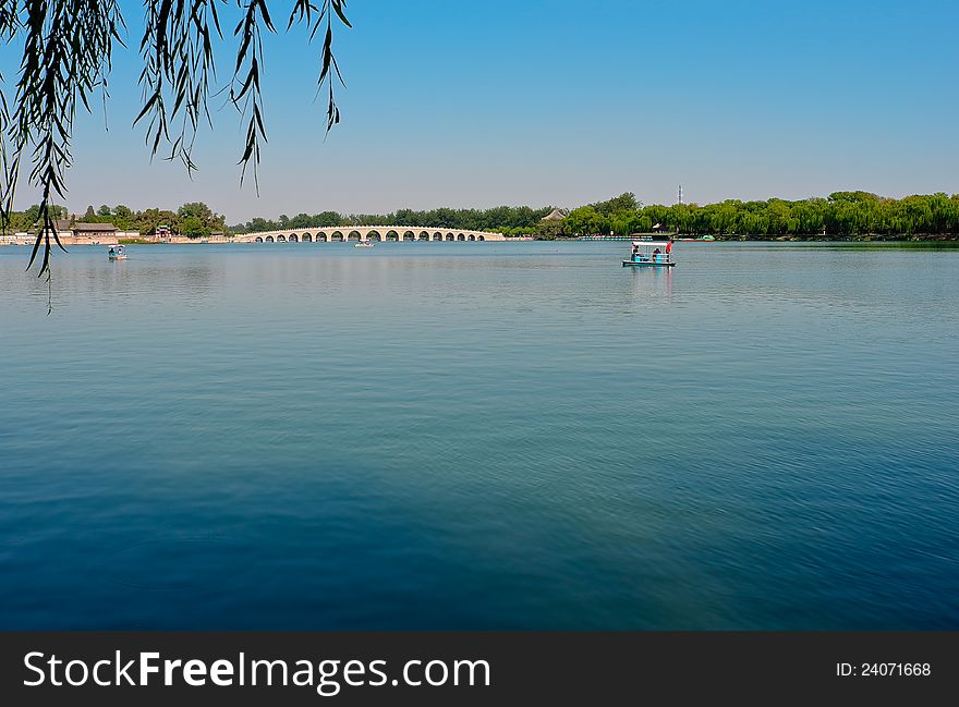 17 arch-bridge, one of the most famous bridges in the world, which is located in the Summer Palace, Beijing, China. 17 arch-bridge, one of the most famous bridges in the world, which is located in the Summer Palace, Beijing, China