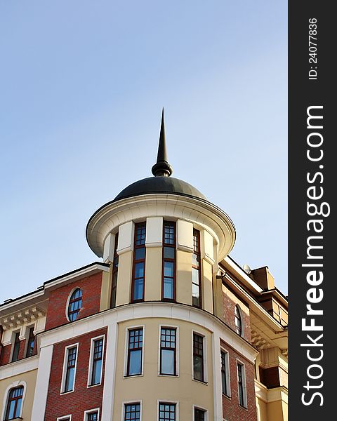 Residential building in the center of Moscow.  Modern architecture seeks to preserve the historic appearance of the city. Residential building in the center of Moscow.  Modern architecture seeks to preserve the historic appearance of the city