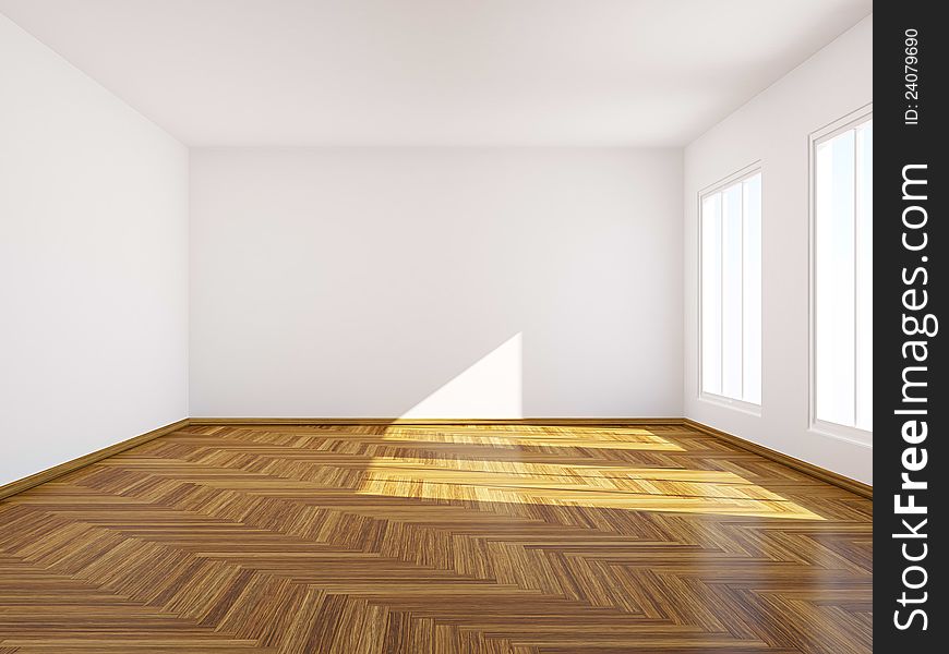 Empty room with classic parquet. Empty room with classic parquet.