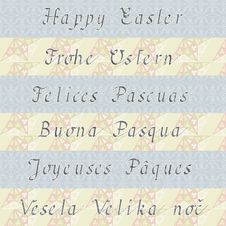 Happy Easter &x28;in Six Different Languages&x29; Stock Photography Happy Easter &x28;in Six Different Languages&x29; Stock Photography