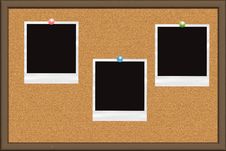 Cork Board With Photo Cards. Royalty Free Stock Photos Cork Board With Photo Cards. Royalty Free Stock Photos