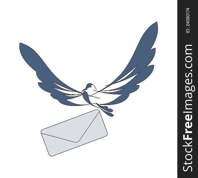 Nice image with flying dove and mail. Nice image with flying dove and mail