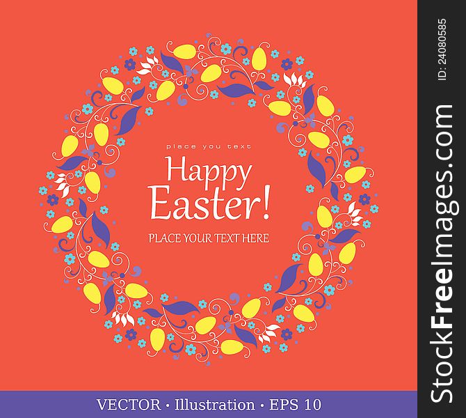 Easter Background Card, Vector