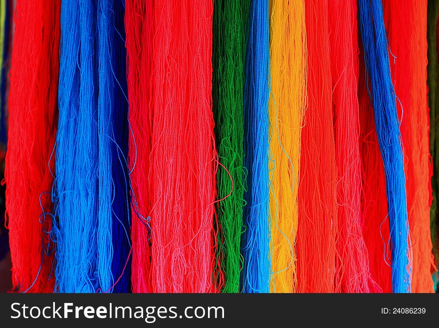 Group of vibrant and multicolored threads. Group of vibrant and multicolored threads