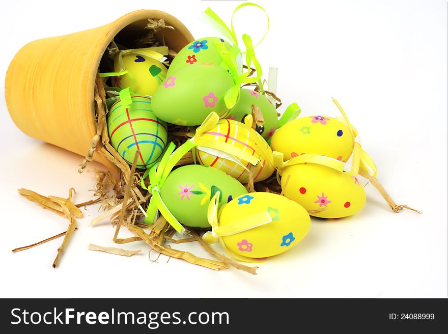 Easter eggs in a vase