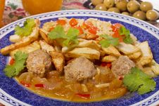 Meat Balls With Rice And Potatoes Stock Photography Meat Balls With Rice And Potatoes Stock Photography
