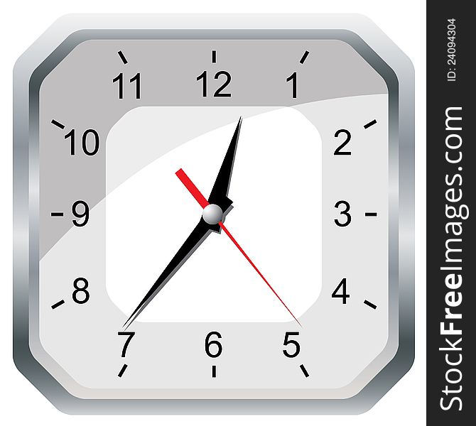 Wall clock. Vector illustration. An Electromechanical device. EPS10.