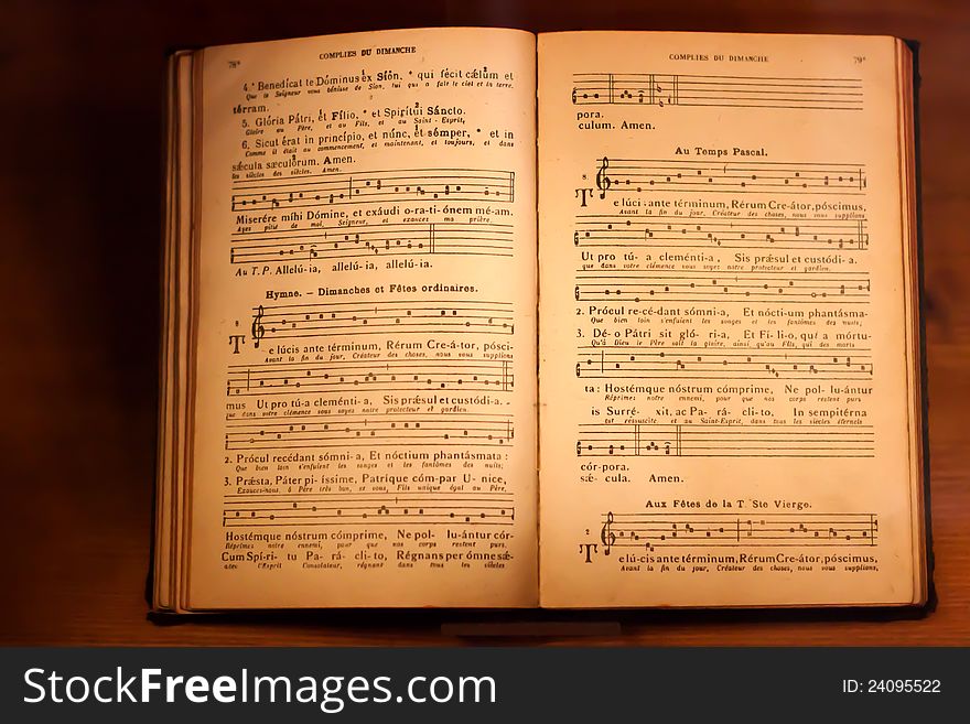 The old classical style of note song book . The old classical style of note song book .