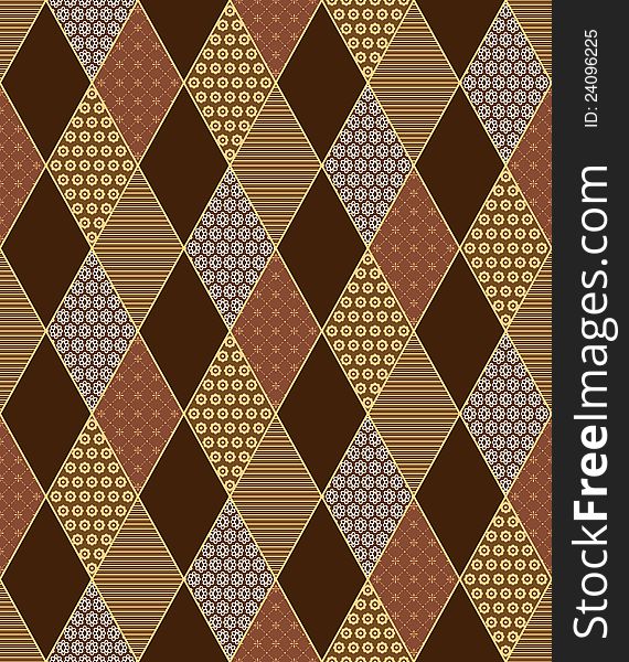 Seamless lozenge pattern in patchwork style. Seamless lozenge pattern in patchwork style.