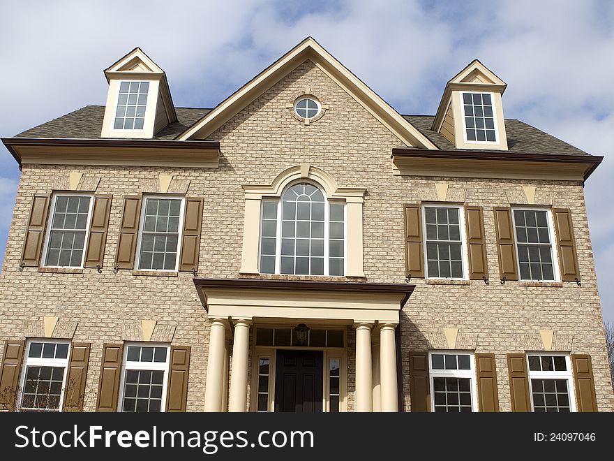 Close-up of a brick home. Close-up of a brick home.