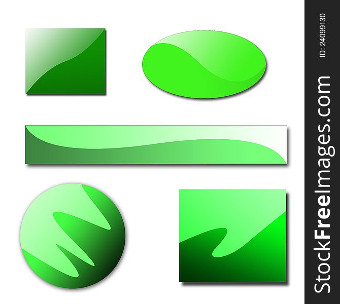 Green glassy empty for logo, banner, icon. Green glassy empty for logo, banner, icon