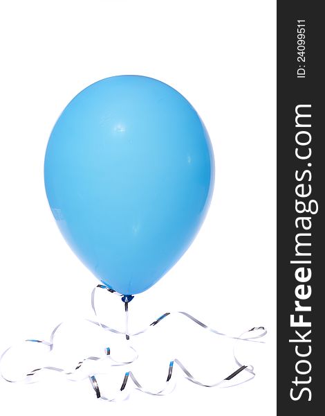 Inflated blue balloon