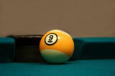 Nine Ball By Side Pocket Stock Image