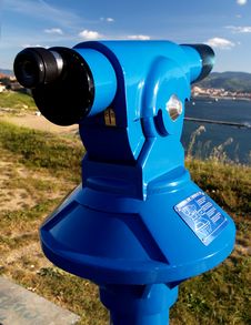 Coin Operated Blue Telescope Royalty Free Stock Image Coin Operated Blue Telescope Royalty Free Stock Image