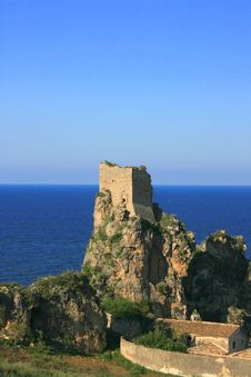 One Ancient Tower Ruin. Sea Stock Photography One Ancient Tower Ruin. Sea Stock Photography