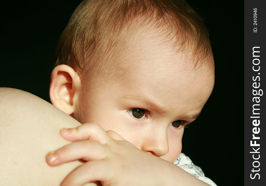 The child on hands at the parent. The child on hands at the parent