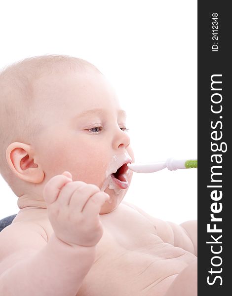 Beautiful baby. Shot in studio. Isolated on white. Beautiful baby. Shot in studio. Isolated on white.