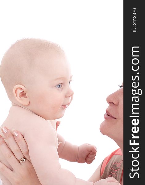 Beautiful baby. Shot in studio. Isolated on white. Beautiful baby. Shot in studio. Isolated on white.