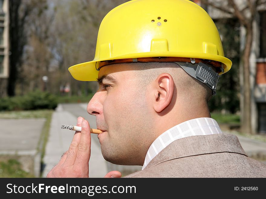 Businessman Smoking