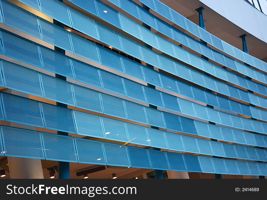 Modern building and tinted glass walls  in the city