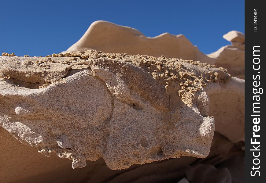 Sandstone rock on egyptian desert