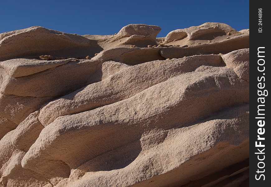 Sandstone rock on egyptian desert