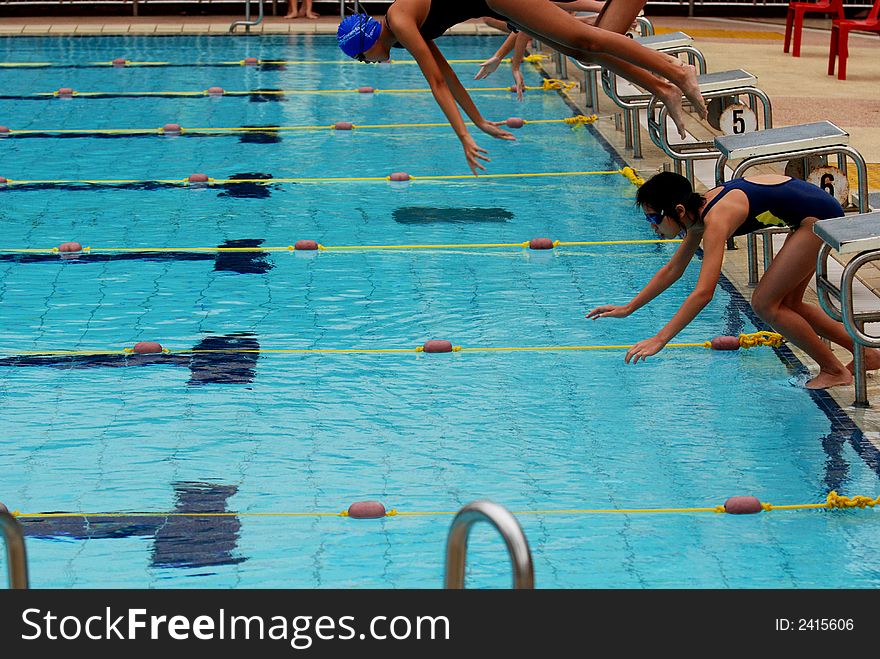 Swimming competition help at the sport center