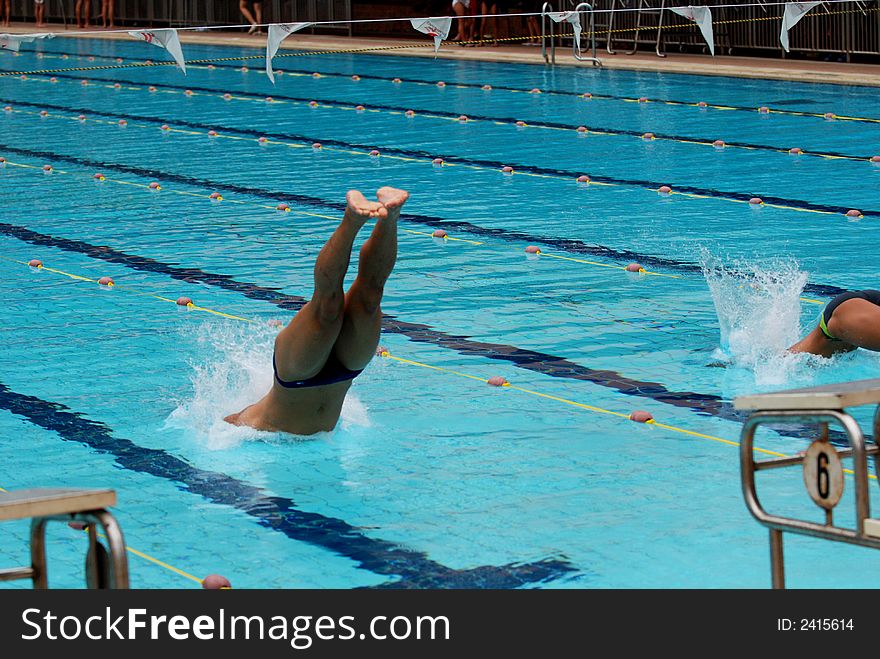 Swimming competition help at the sport center