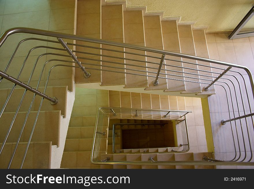 Spiral staircase in modern building