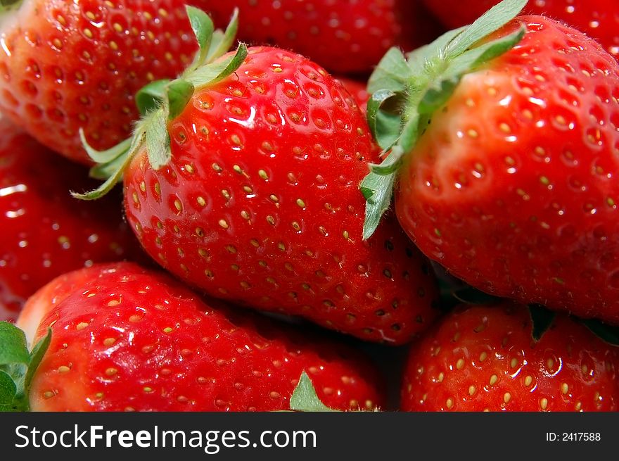 Close-up shot of a group of strawberries. Close-up shot of a group of strawberries