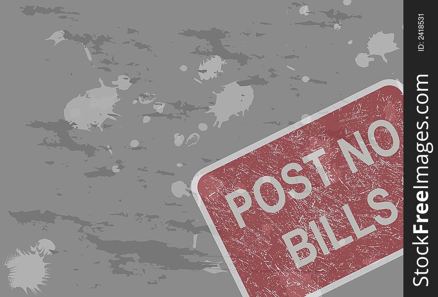 Grunge post no bills background