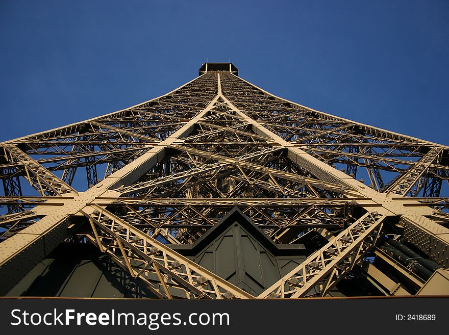 Eiffel tower in daylight making crossroads. Eiffel tower in daylight making crossroads