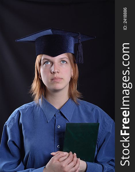 Portrate of a student girl graduated from the university. Portrate of a student girl graduated from the university
