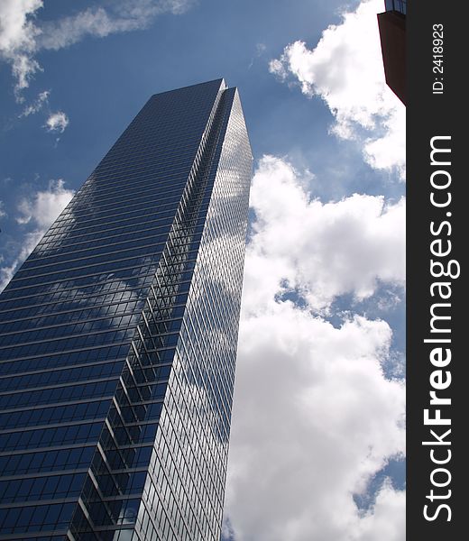 Beautiful reflections of the clouds in the glass bulidings of downtown Dallas. Beautiful reflections of the clouds in the glass bulidings of downtown Dallas