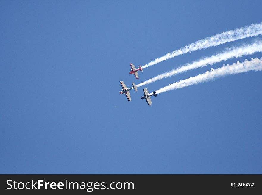 Sport planes on acrobatic formation. Sport planes on acrobatic formation