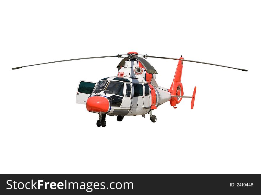 Orange and white chopper isolated on white background. Orange and white chopper isolated on white background