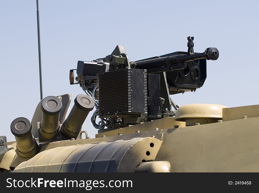 Army tank heavy machine gun detail