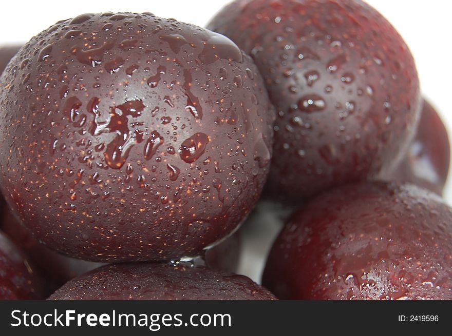 Some lovely fresh deep colour plums.  Fresh with a nice tasty shine.